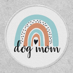 Dog Mom Rainbow Blue Peach  Patch