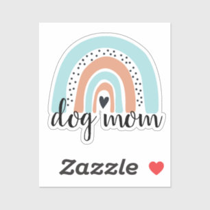 Dog Mom Rainbow Blue Peach Sticker
