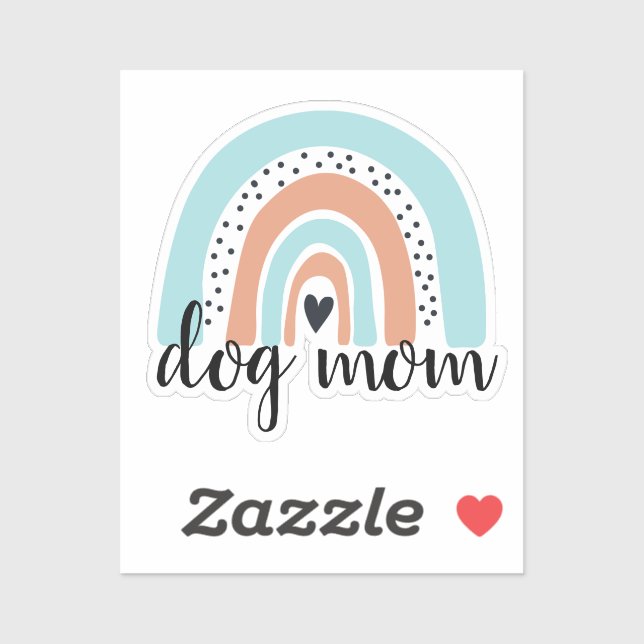 Dog Mom Rainbow Blue Peach Sticker (Sheet)