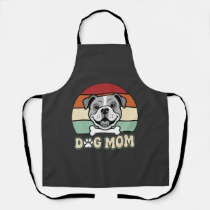 Dog Mom Retro Bulldog Vector Apron