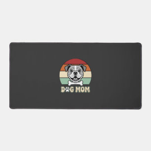 Dog Mom Retro Bulldog Vector Desk Mat