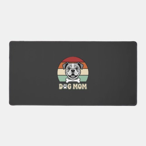 Dog Mom Retro Bulldog Vector Desk Mat