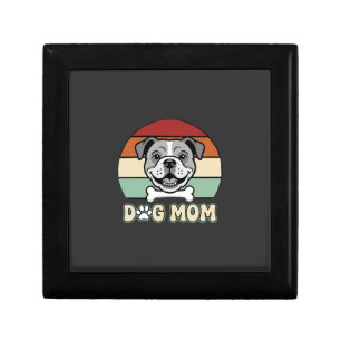 Dog Mom Retro Bulldog Vector Gift Box