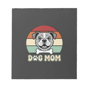 Dog Mom Retro Bulldog Vector Notepad