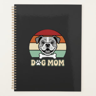 Dog Mom Retro Bulldog Vector Planner