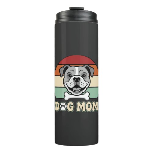 Dog Mom Retro Bulldog Vector Thermal Tumbler