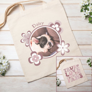 Dog Mom Retro Custom Photo Tote Bag