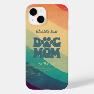 Dog Mom Retro Groovy Personalized Case-Mate iPhone 14 Case