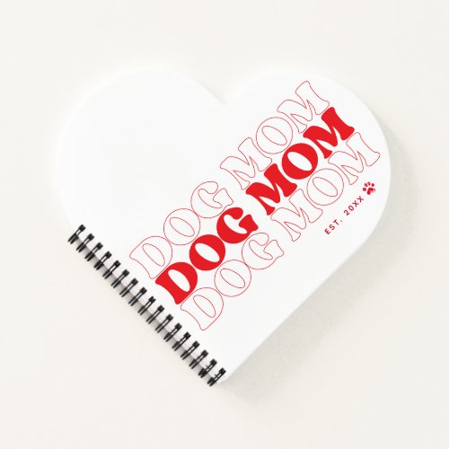 Dog Mom Retro Typography Custom Text Notebook