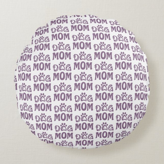 Dog Mom Round Pillow (Front)