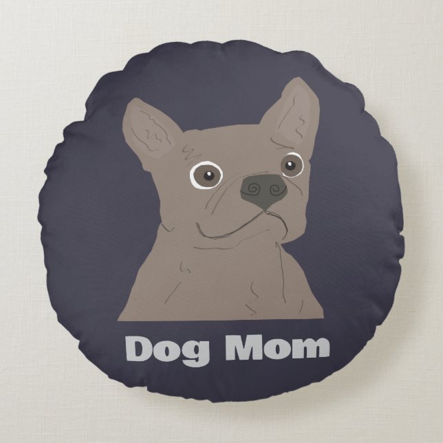 Dog Mom Round Pillow (Front)