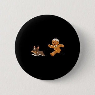 Dog Mom Shirt Gingerbread Chasing French Bulldog C Button