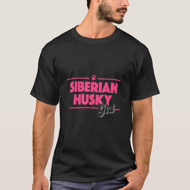 Dog Mom Siberian Husky Girl T-Shirt (Front)