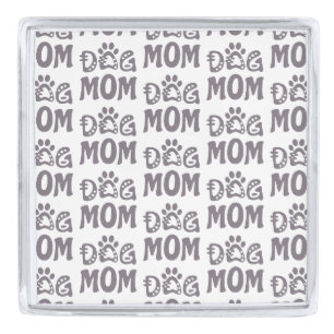 Dog Mom Silver Finish Lapel Pin