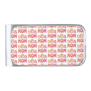 Dog Mom Silver Finish Money Clip