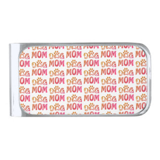 Dog Mom Silver Finish Money Clip