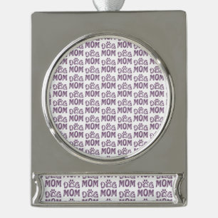 Dog Mom Silver Plated Banner Ornament