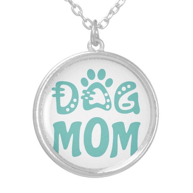 Dog Mom Silver Plated Necklace (Front)