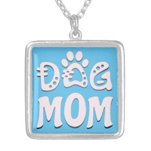 Dog Mom Silver Plated Necklace