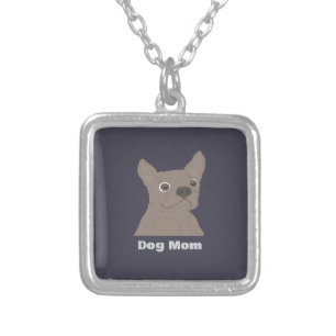 Dog Mom Silver Plated Necklace