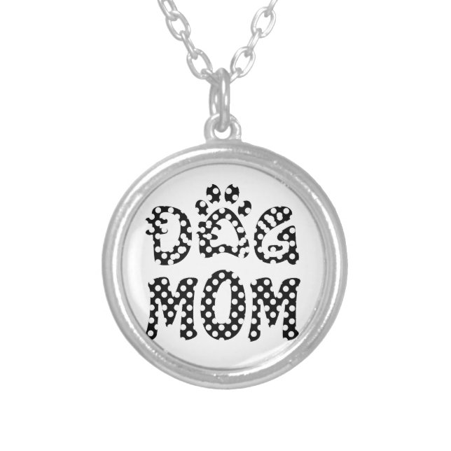 Dog Mom Silver Plated Necklace (Front)