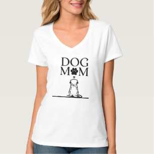 Dog Mom Sitting With Loyal Dog Sketch T-Shirt