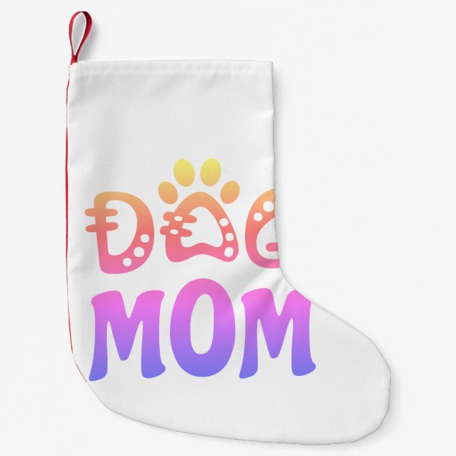 Dog Mom Small Christmas Stocking (Front)