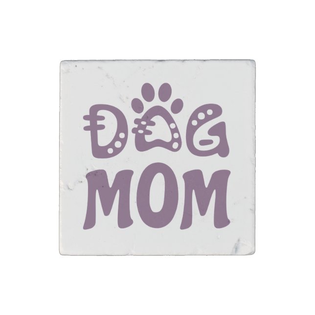 Dog Mom Stone Magnet (Front)