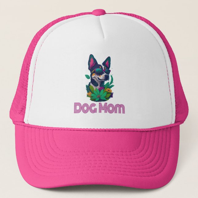 Dog Mom, summer and funny birthday gift  Trucker Hat (Front)