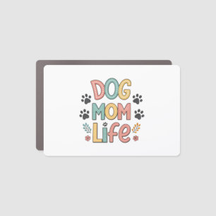 Dog Mom Sunflower Dog Lover Car Magnet