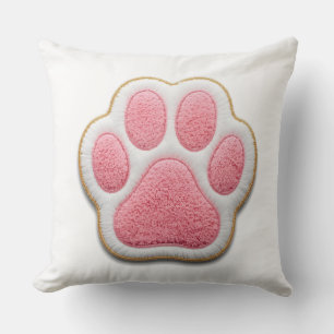 Dog Mom Throw Pillow Embroidered Heart Paw Print