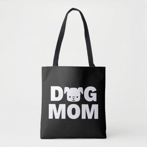DOG MOM Tote Bag Black