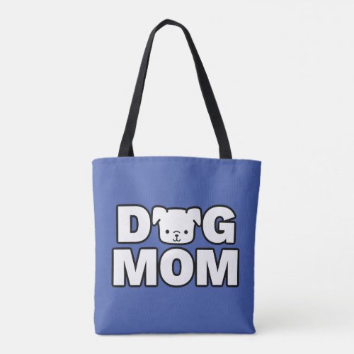 DOG MOM Tote Bag Blue