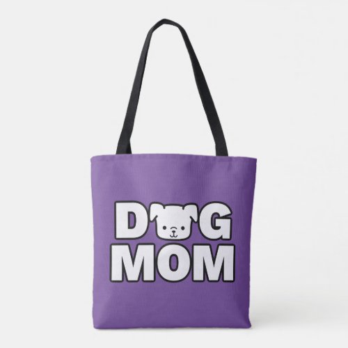 DOG MOM Tote Bag Purple