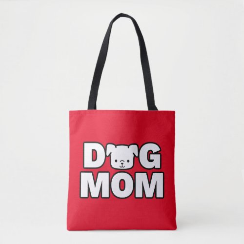 DOG MOM Tote Bag Red