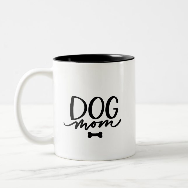 Dog Mom Two-Tone Coffee Mug (Left)