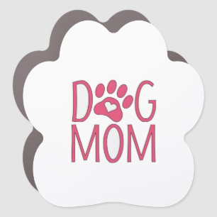 Dog mom typography car magnet