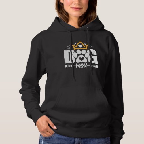 Dog Mom Typography with Heart and Paw Print Graphi Hoodie