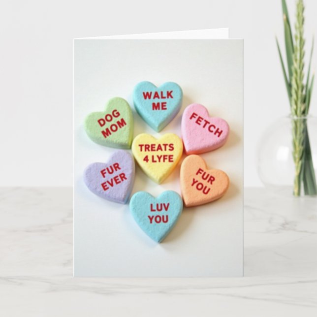 Dog Mom Valentines Treats Card (Front)