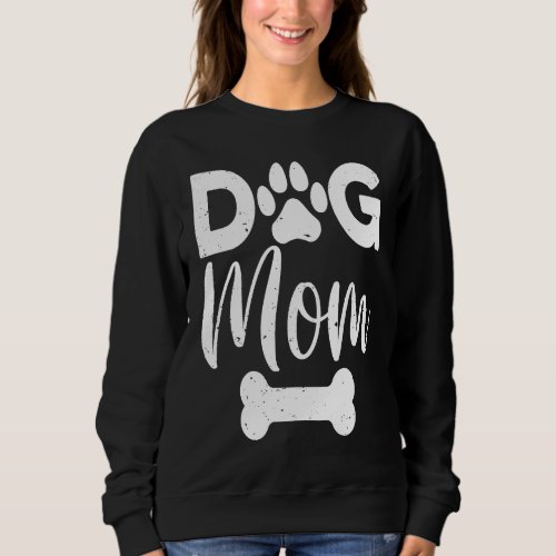 Dog Mom Vintage  Dog Paw Puppy  Women Sweatshirt