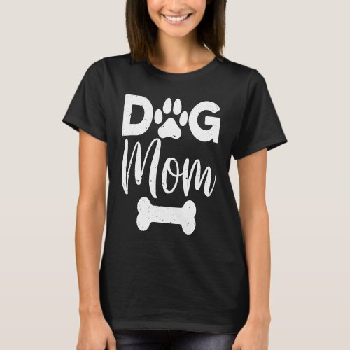 Dog Mom Vintage  Dog Paw Puppy  Women T_Shirt