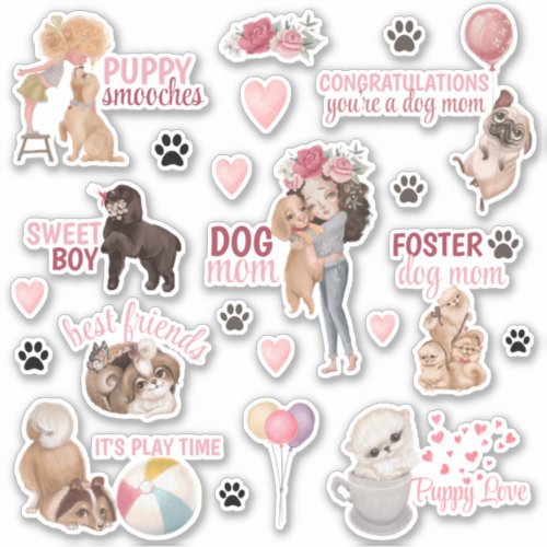 Dog Mom Vinyl Stickers