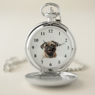 Dog Mom Wifey gift pug dog lover Pocket Watch