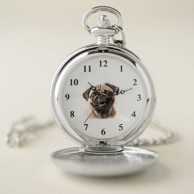 Dog Mom Wifey gift pug dog lover Pocket Watch (Inside)