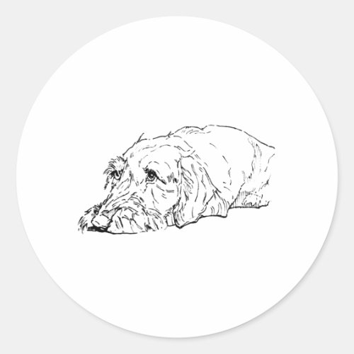 Dog Mom, Wire Haired Dachshund - Cute  Classic Round Sticker