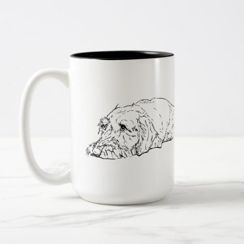 Dog Mom, Wire Haired Dachshund - Cute  Two-Tone Coffee Mug