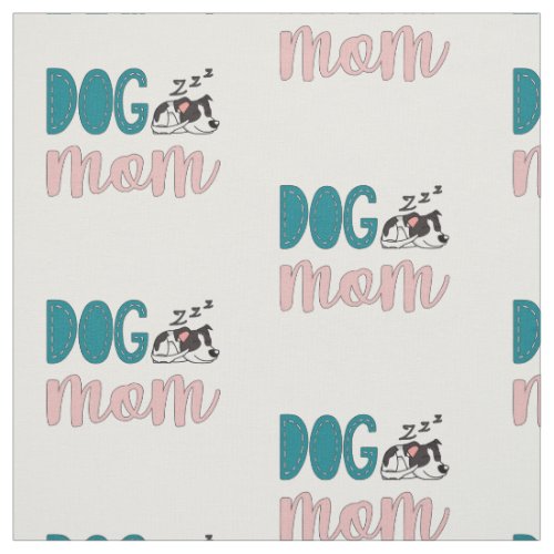 Dog mom with cute sleeping spotted dog fabric
