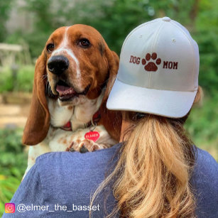 DOG MOM with Paw Print   Cool Canine Lover's Embroidered Baseball Cap