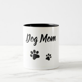 Dog Mom with paw prints Mug