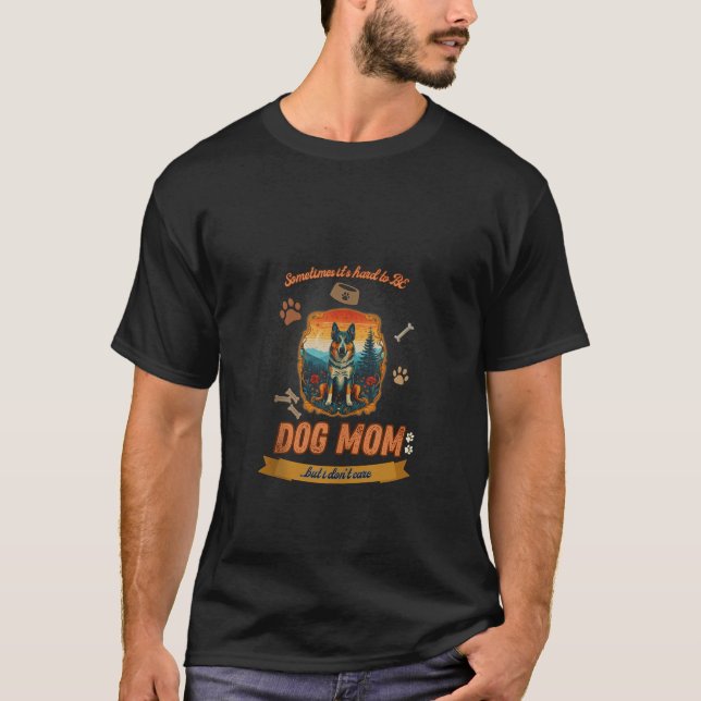 DOG MOM women canine owner lover graphic design Ta T-Shirt (Front)